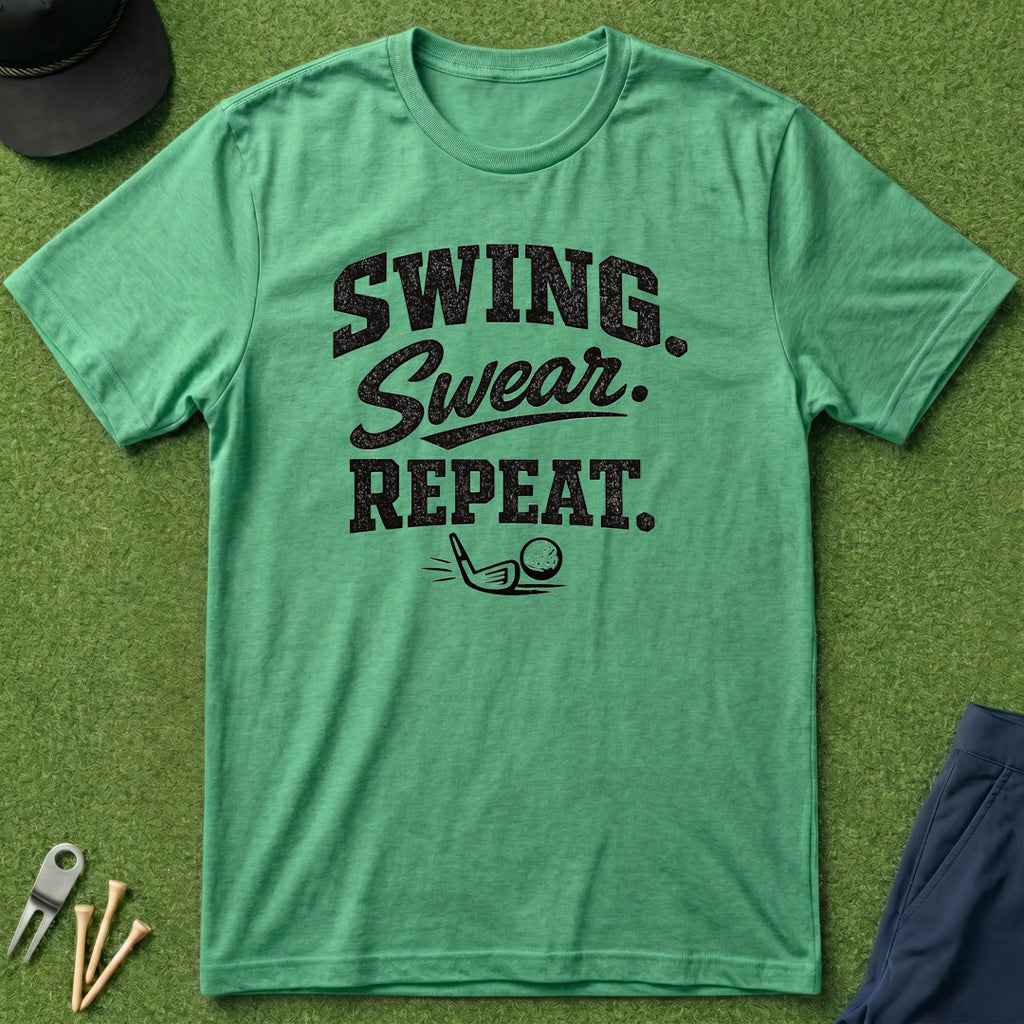 Swing. Swear. Repeat. - T-Shirt