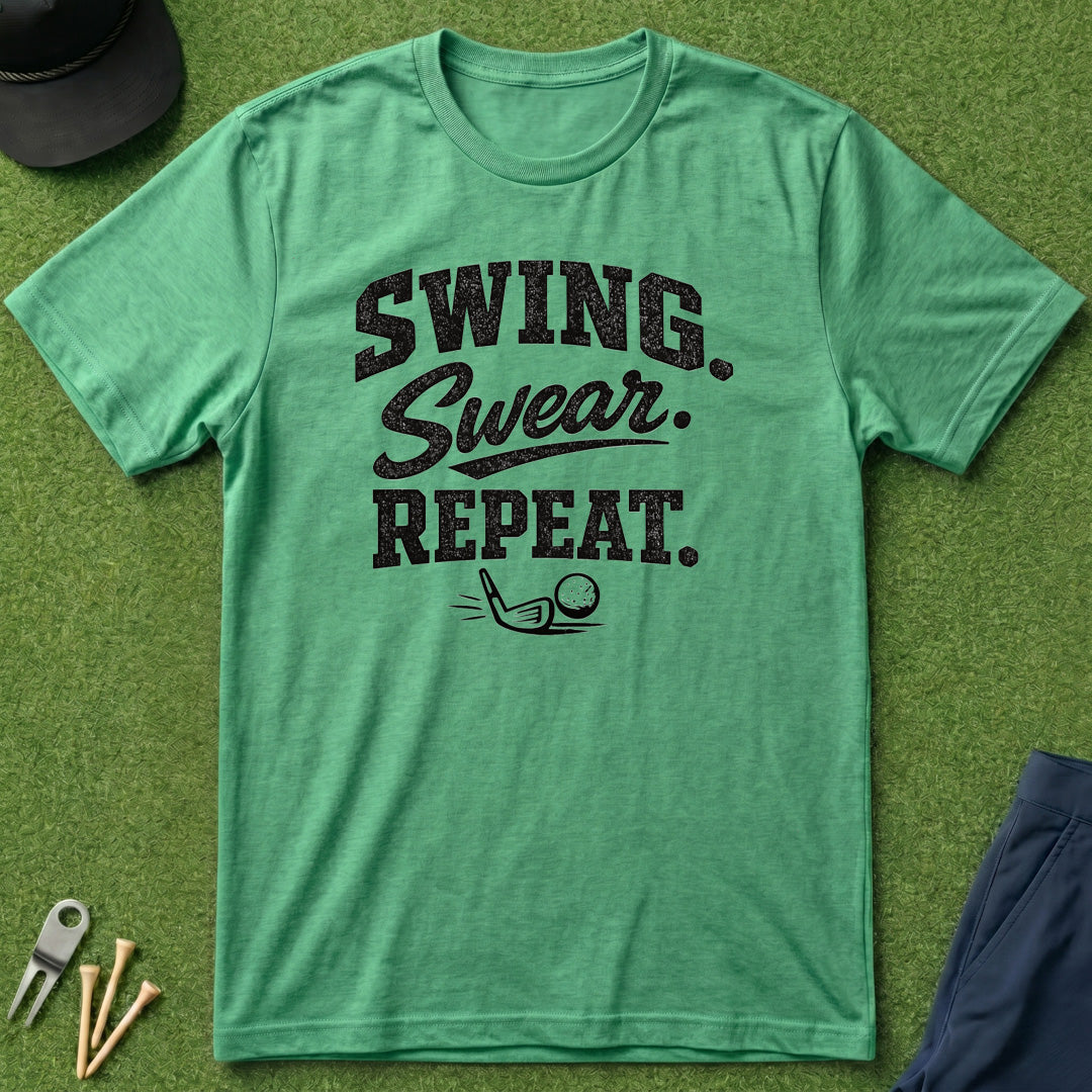 Swing. Swear. Repeat. - T-Shirt
