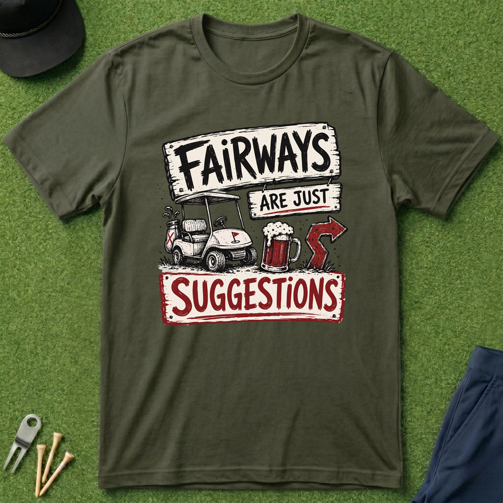 Fairways Are Just Suggestions Arrow - T-Shirt