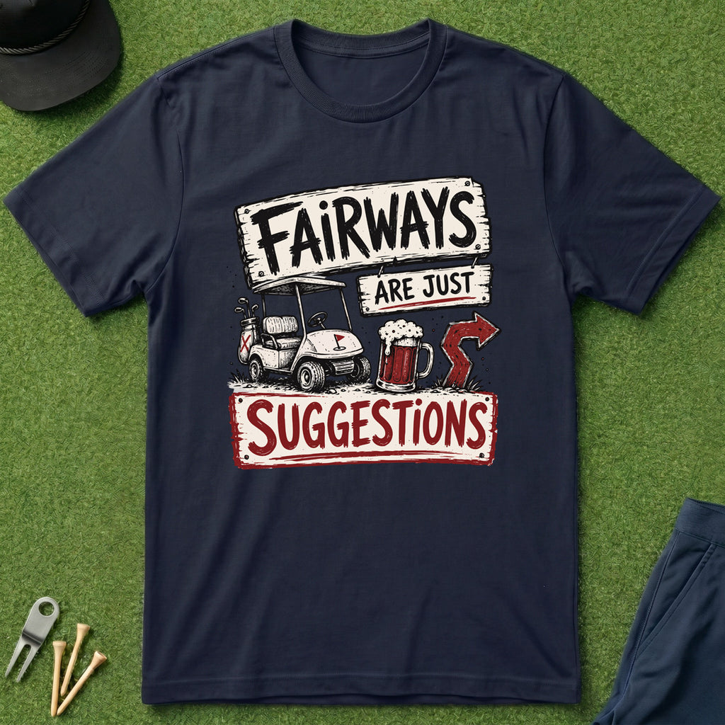 Fairways Are Just Suggestions Arrow - T-Shirt