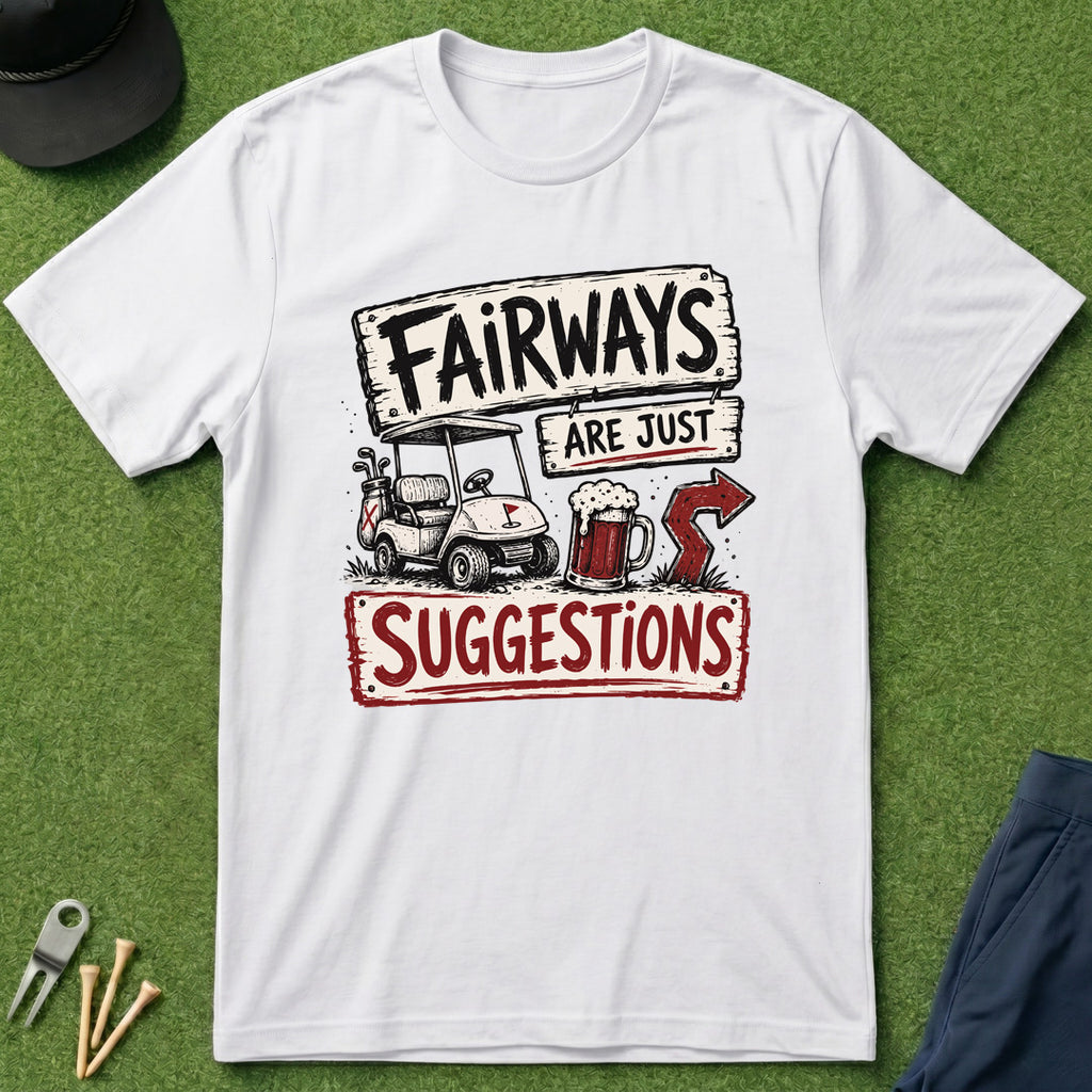 Fairways Are Just Suggestions Arrow - T-Shirt