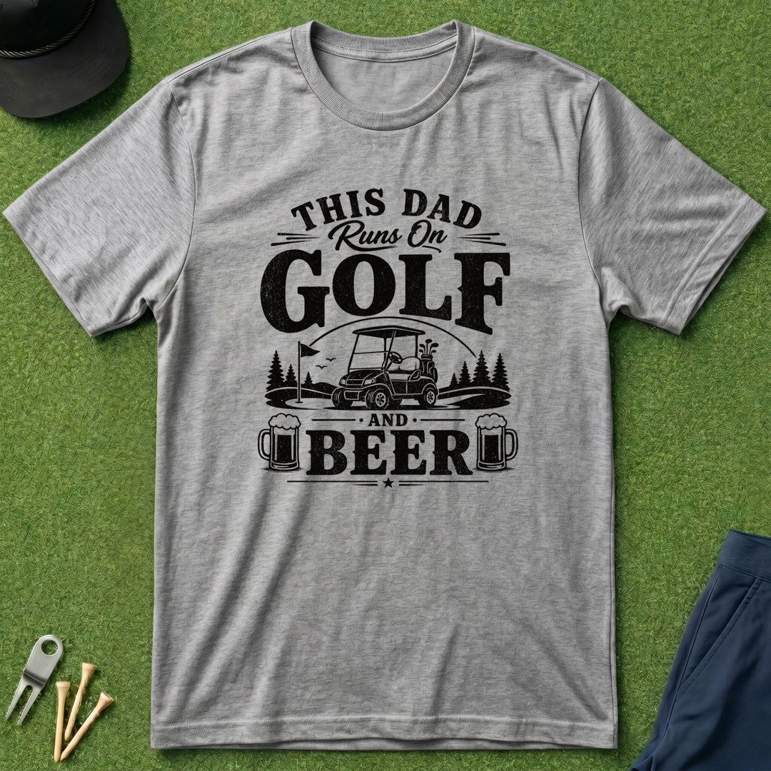 This Dad Runs On Golf And Beer - T-Shirt
