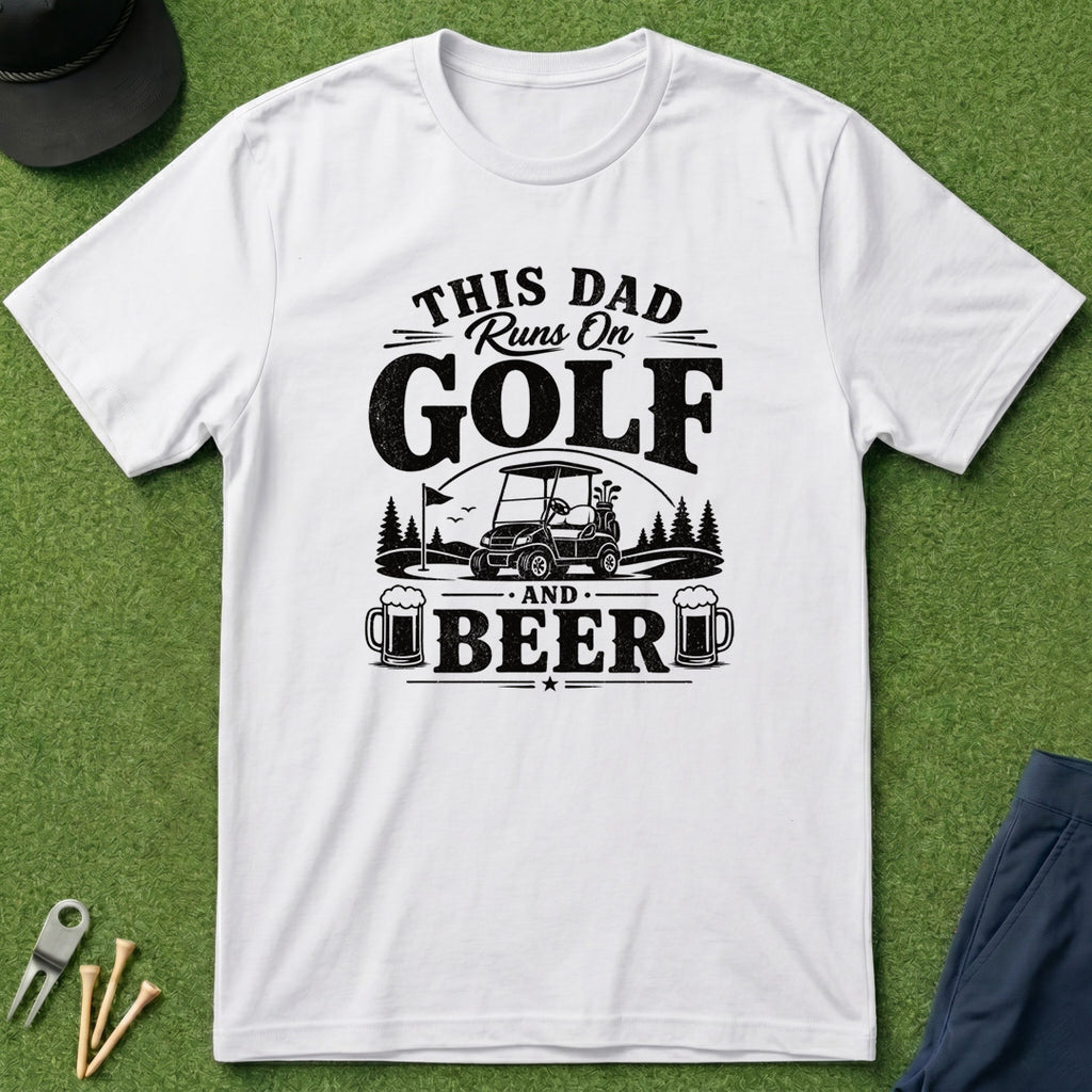 This Dad Runs On Golf And Beer - T-Shirt