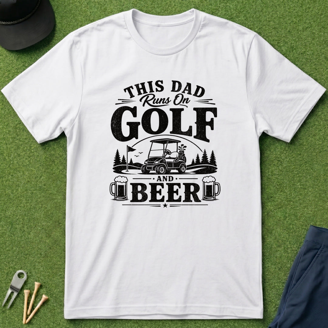 This Dad Runs On Golf And Beer - T-Shirt