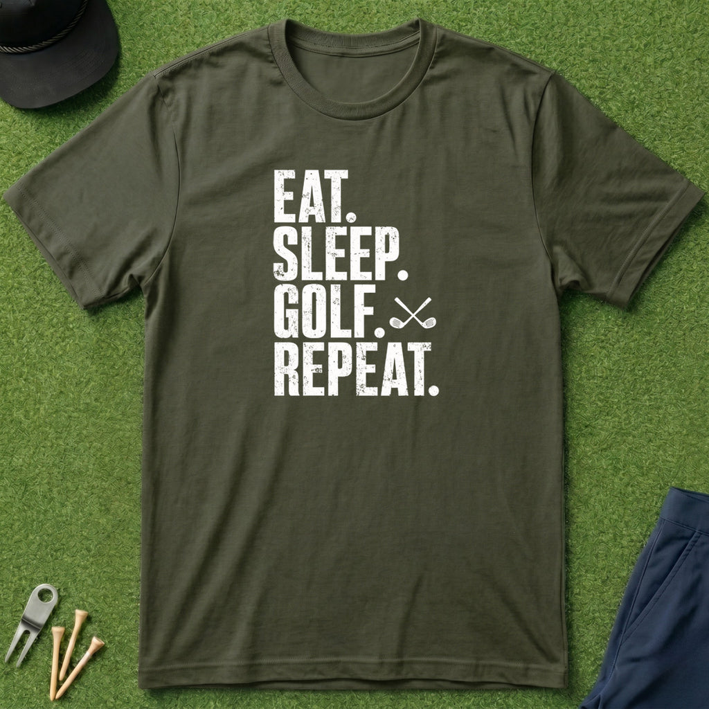 Eat Sleep Golf Repeat - T-Shirt