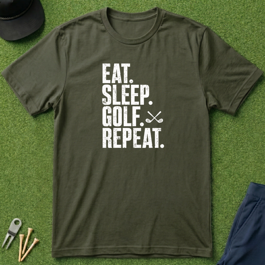 Eat Sleep Golf Repeat - T-Shirt