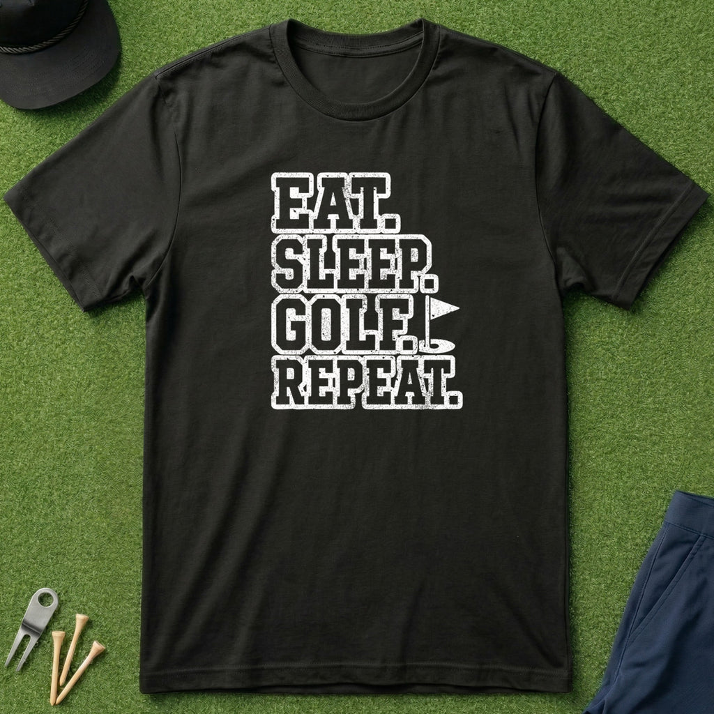 Eat. Sleep. Golf. Repeat. Collegiate - T-Shirt