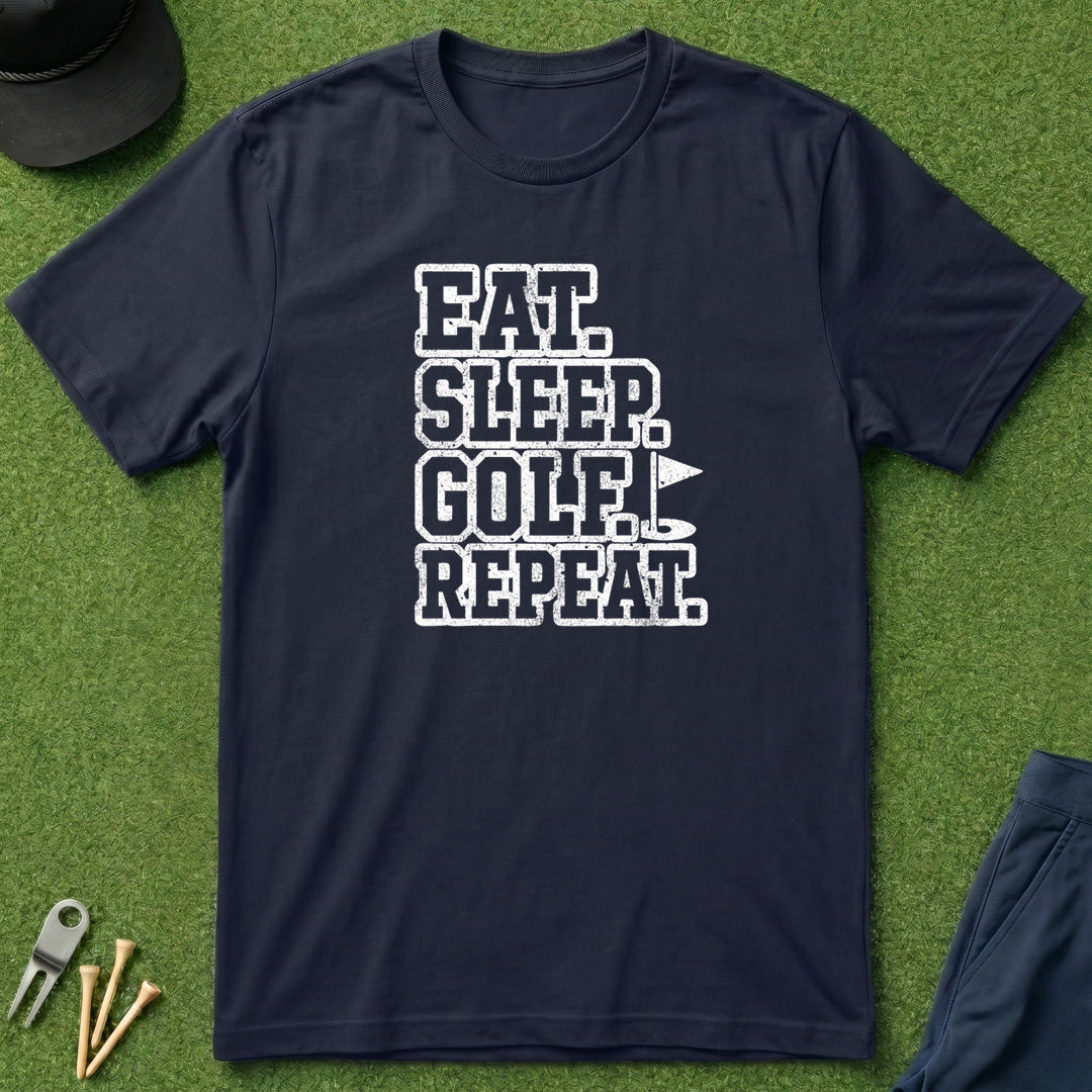 Eat. Sleep. Golf. Repeat. Collegiate - T-Shirt