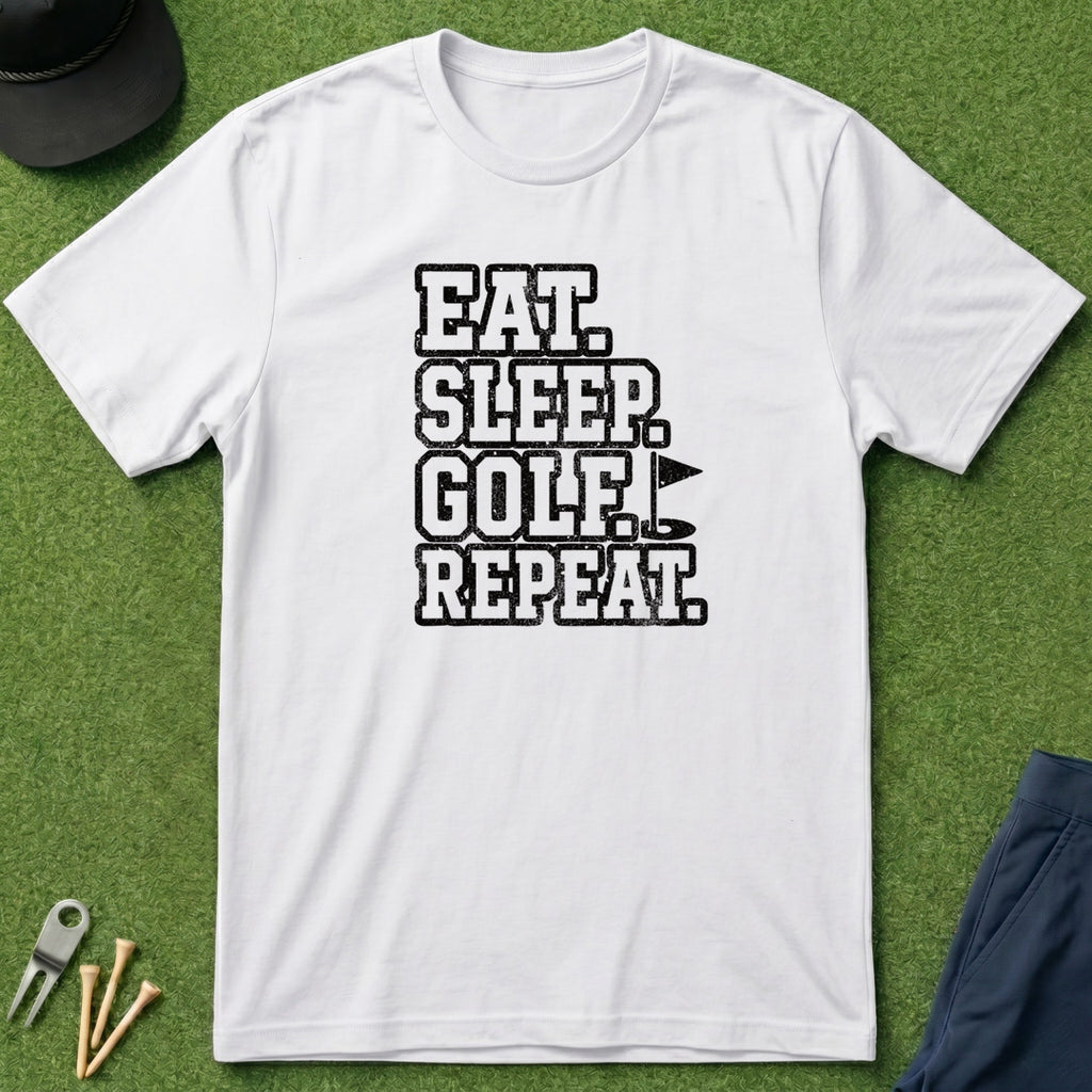 Eat. Sleep. Golf. Repeat. Collegiate - T-Shirt