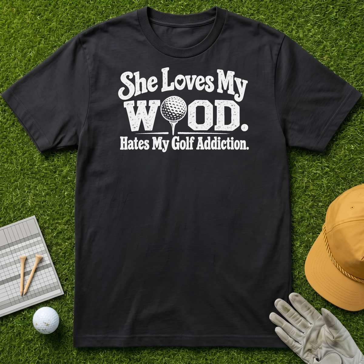 She Loves My Wood. Hates My Golf Addiction. - Black [BVS 7b786545-e67c-4c4e-a220-690559d71964:2]