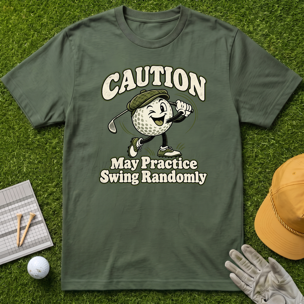 Caution May Practice Swing Randomly - Military Green [BVS ed870caa-a42f-47fe-9431-a4ad57f9a261:0]