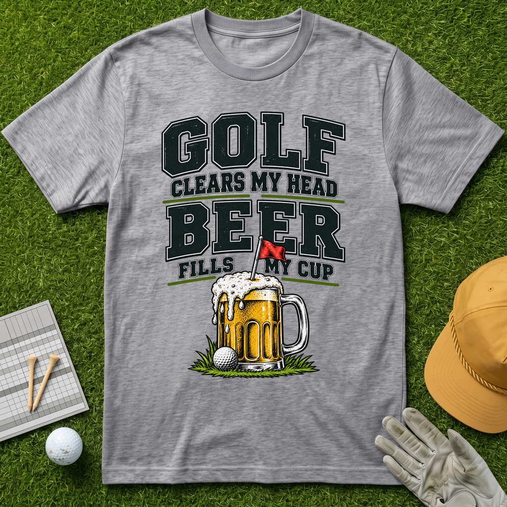 GOLF CLEARS MY HEAD BEER FILLS MY CUP - Sport Grey [BVS d6ac51dd-3140-4242-b175-dae17ea8c66d:2]