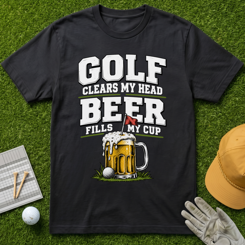 GOLF CLEARS MY HEAD BEER FILLS MY CUP - Black [BVS d6ac51dd-3140-4242-b175-dae17ea8c66d:4]